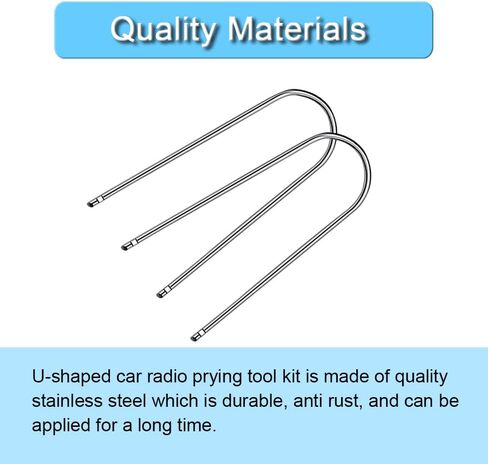 2PCS Automotive Car Radio Removal Pry Tool Kit U-Shaped for Disassembly of Most Car CD Audio Frequency Converter Stainless Steel in Saudi Arabia