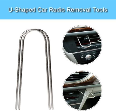2PCS Automotive Car Radio Removal Pry Tool Kit U-Shaped for Disassembly of Most Car CD Audio Frequency Converter Stainless Steel in Saudi Arabia