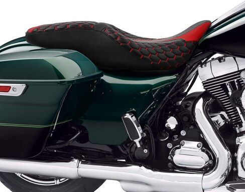 XMT-MOTO مقعد السائق + الراكب مناسب لموديلات Harley Davidson Touring وTri Glide 2009-2023 أحمر in Kuwait