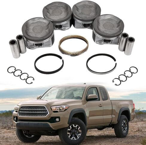 4 قطعة مجموعة مكبس المحرك لتويوتا 2005-2016 تاكوما 2.7L DOHC 16V 2TRFE استبدال #13101-75130 MA-9761240959 in Kuwait