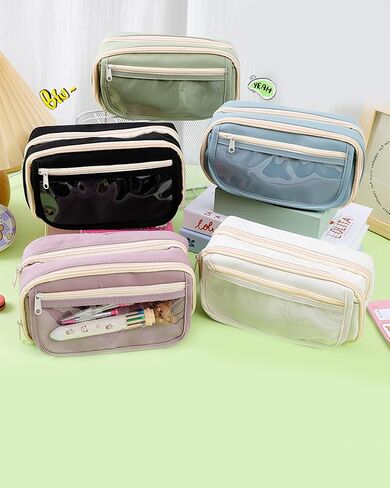 Green 9-Layer Pencil Case, Spacious Pencil Holder Stationery Pouch for Organizing Office Supplies in Saudi Arabia