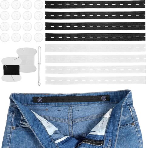 8 قطع لشد الخصر للسراويل النسائية، حزام خصر جينز قابل للتعديل لشد الخصر للنساء والرجال in Kuwait