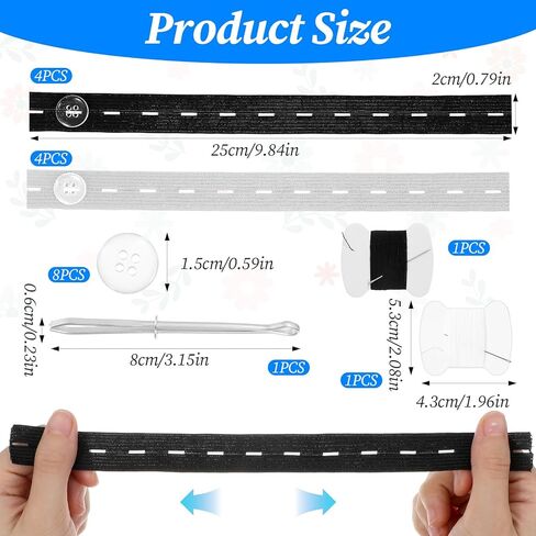 8 قطع لشد الخصر للسراويل النسائية، حزام خصر جينز قابل للتعديل لشد الخصر للنساء والرجال in Kuwait