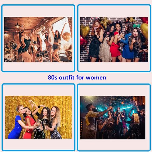 إكسسوارات YMO 80s للنساء، إكسسوارات نيون 1980s ريترو حفلة موسيقية تحت عنوان مجموعات أزياء الهالوين للنساء in Saudi Arabia