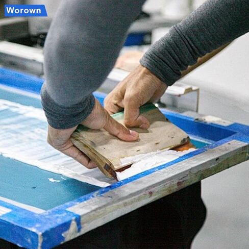 Worown 8 x 10 Inch Aluminum Silk Screen Printing Frame with 110 White Mesh, and Including 4 x 6 Inch Wooden Screen Printing Squeegee in Saudi Arabia
