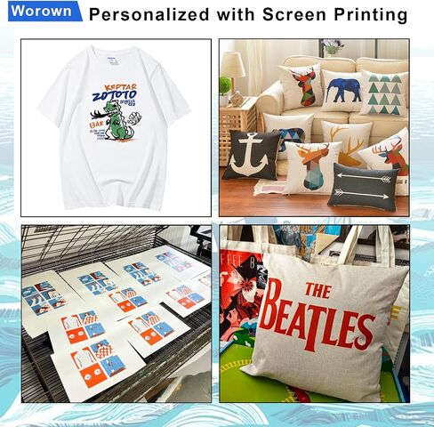 Worown 8 x 10 Inch Aluminum Silk Screen Printing Frame with 110 White Mesh, and Including 4 x 6 Inch Wooden Screen Printing Squeegee in Saudi Arabia