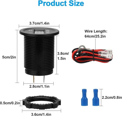 مقياس جهد البطارية Linkstyle، مقياس الجهد الرقمي LED بتيار مستمر 5 فولت - 35 فولت لشاحنة قارب السيارة 12 فولت/24 فولت RV ATV (أحمر) in Kuwait
