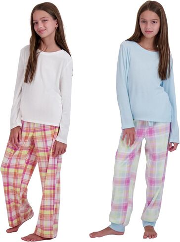 طقم بيجامات للفتيات من US Angels - مريح وناعم - بيجامات بناتي مقاس 10-12، مقاس pjs للفتيات 14-16، ملابس نوم للفتيات مقاس 7-8 in Kuwait