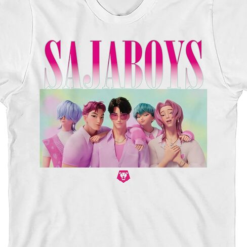 Kpop Demon Hunters Group Saja Boys Youth Black Crew Neck Short Sleeve T-Shirt in Kuwait