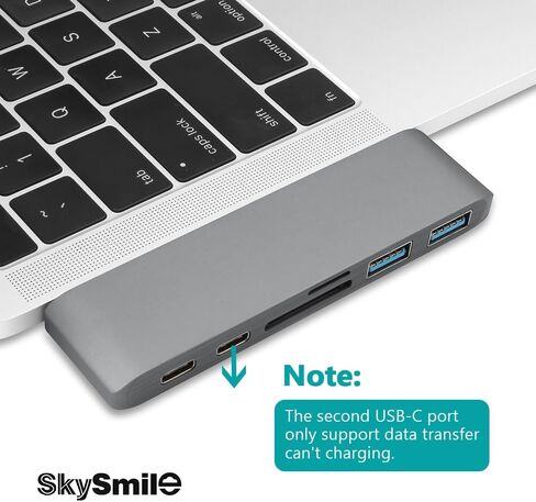 محول محور USB C مزدوج، دونجل محور من النوع C مع منفذي USB 3.0، وفتحات قارئ بطاقة TF/SD لجهاز MacBook Pro 13 بوصة 15 بوصة 2016 2017 in Kuwait