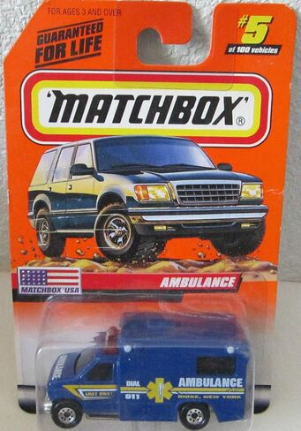 Matchbox 1999 USA Ambulance Ridge New York Blue #5 in Kuwait
