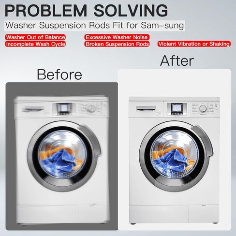 【2025 Upgraded】DC97-16350U DC97-16350V DC97-16350T Washer Suspension Rods for Samsung WA50R5200AW/US WA45N3050AW/A4 WA50R5400AV/US WA45T3200AW/A4 WA50R5400AW/US,Replace DC97-16350S DC97-05280W in Kuwait