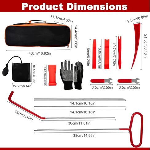 HIGH & SKY Car Tool Kit – Solid Steel Rod 68 Inch with Air Wedge & Pump | Multipurpose Car Repair Tool Kit for Vehicles, Home & Garage Use in Saudi Arabia