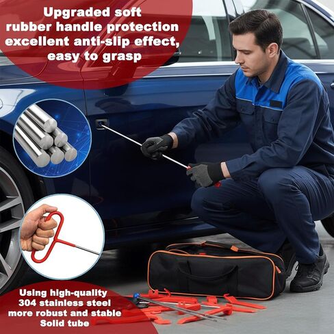 HIGH & SKY Car Tool Kit – Solid Steel Rod 68 Inch with Air Wedge & Pump | Multipurpose Car Repair Tool Kit for Vehicles, Home & Garage Use in Saudi Arabia
