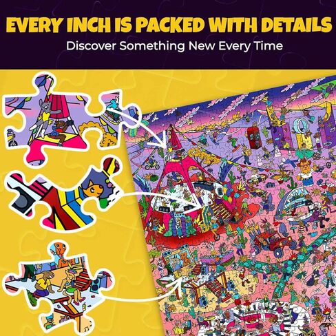 لغز QUOKKA مكون من 1000 قطعة للبالغين والمراهقين - ألغاز الصور المقطوعة للبالغين من Hotel Wildeluxe مع أسرار مخفية وقصة صوتية - لعبة ألغاز بصرية مفصلة للتركيز والاسترخاء مع تويست - معتمدة من مجلس رعاية الغابات (FSC) in Kuwait