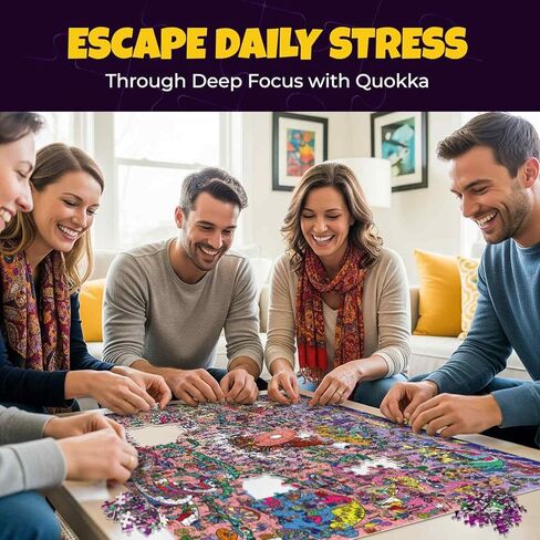 لغز QUOKKA مكون من 1000 قطعة للبالغين والمراهقين - ألغاز الصور المقطوعة للبالغين من Hotel Wildeluxe مع أسرار مخفية وقصة صوتية - لعبة ألغاز بصرية مفصلة للتركيز والاسترخاء مع تويست - معتمدة من مجلس رعاية الغابات (FSC) in Kuwait