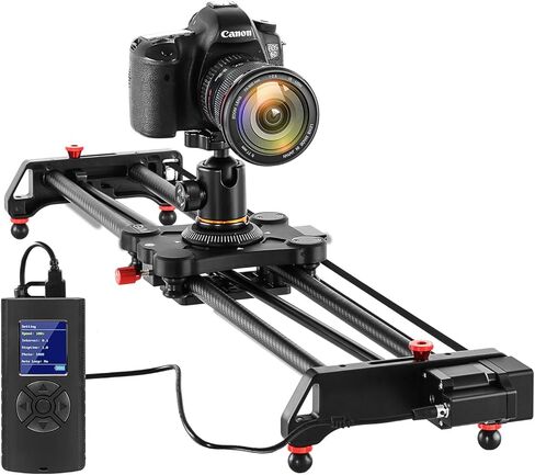 GVM Camera Slider Dolly Track, 31.5" Camera Slider Aluminum Rods Rotatable Rubber Wheels for DSLR Camera Camcorder and Low-Level Shooting in Saudi Arabia