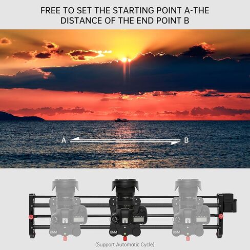 GVM Camera Slider Dolly Track, 31.5" Camera Slider Aluminum Rods Rotatable Rubber Wheels for DSLR Camera Camcorder and Low-Level Shooting in Saudi Arabia