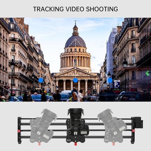 GVM Camera Slider Dolly Track, 31.5" Camera Slider Aluminum Rods Rotatable Rubber Wheels for DSLR Camera Camcorder and Low-Level Shooting in Saudi Arabia