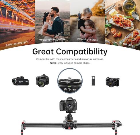 GVM Camera Slider Dolly Track, 31.5" Camera Slider Aluminum Rods Rotatable Rubber Wheels for DSLR Camera Camcorder and Low-Level Shooting in Saudi Arabia