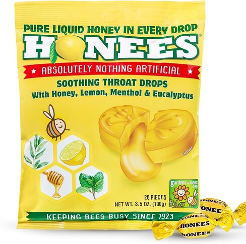 Honees Honey Lemon Cough Drops, 20 Drops Each (Pack of 6) in Kuwait