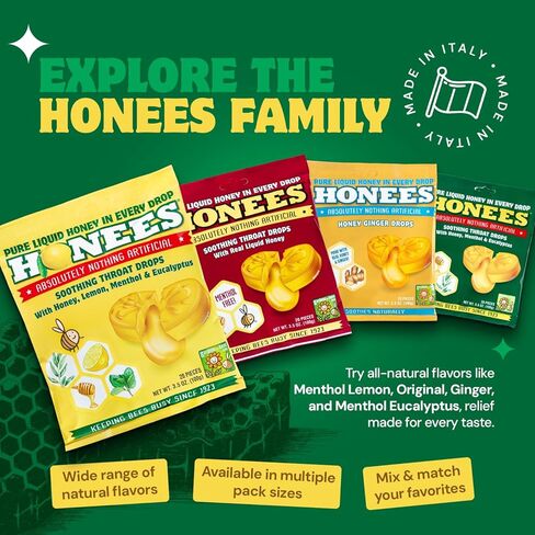 Honees Honey Lemon Cough Drops, 20 Drops Each (Pack of 6) in Kuwait