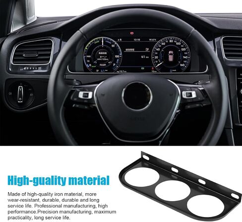 Car Triple Gauge Mounting Panel, 2.1" Metal Vehicle 3 Holes Instrument Panel Gauge Mount Bracket Plate, Automotive Dashboard Meter Holder, Universal for Sedan Truck Motorcycle in Saudi Arabia