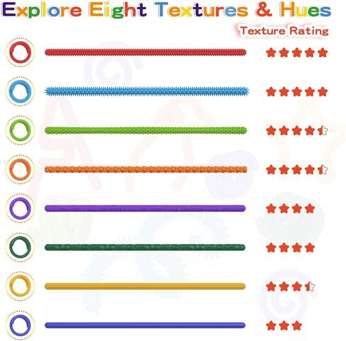 ألعاب تململ حسية للأطفال، 8 عبوات من العصي الحسية، لعبة تململ الإجهاد للفصل الدراسي والقلق والتوحد واضطراب فرط الحركة ونقص الانتباه، ألعاب سيليكون مرنة لمكاتب المكاتب للبالغين، والسفر، والطائرة. in Kuwait