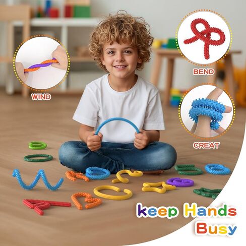 ألعاب تململ حسية للأطفال، 8 عبوات من العصي الحسية، لعبة تململ الإجهاد للفصل الدراسي والقلق والتوحد واضطراب فرط الحركة ونقص الانتباه، ألعاب سيليكون مرنة لمكاتب المكاتب للبالغين، والسفر، والطائرة. in Kuwait