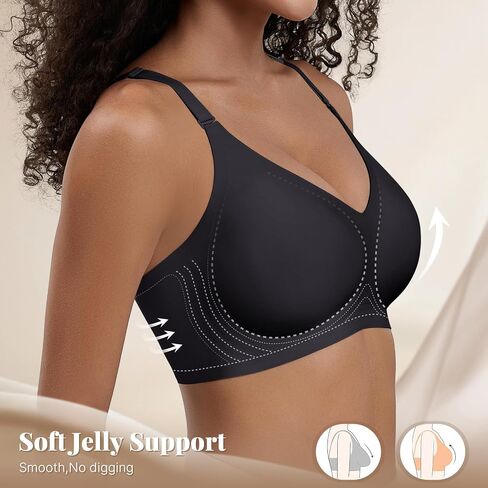 Wireless Bras for Women Comfortable Seamless T Shirt Bras No Underwire V Neck Full Coverage Support and Lift in Saudi Arabia