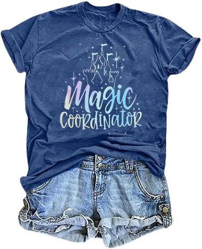 Magic Coordinator T Shirt Magic Kingdom Casual Tee Shirts Believe in Magic Tshirt Vacation Castle Graphic Tops in Saudi Arabia
