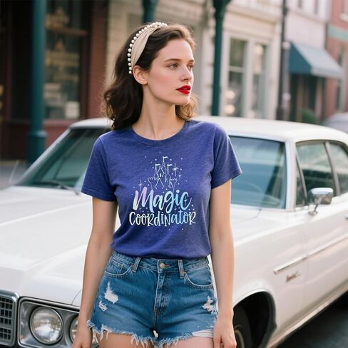 Magic Coordinator T Shirt Magic Kingdom Casual Tee Shirts Believe in Magic Tshirt Vacation Castle Graphic Tops in Saudi Arabia