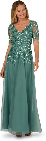 فستان نسائي طويل شبكي مطرز بالخرز من Adrianna Papell in Kuwait