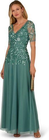 فستان نسائي طويل شبكي مطرز بالخرز من Adrianna Papell in Kuwait