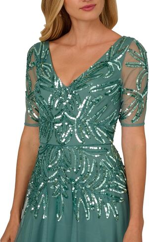 فستان نسائي طويل شبكي مطرز بالخرز من Adrianna Papell in Kuwait