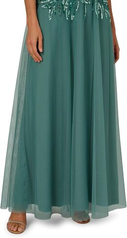 فستان نسائي طويل شبكي مطرز بالخرز من Adrianna Papell in Kuwait