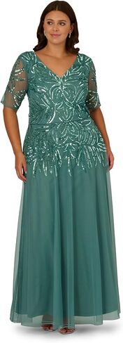 فستان نسائي طويل شبكي مطرز بالخرز من Adrianna Papell in Kuwait