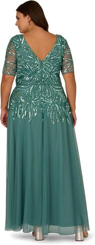 فستان نسائي طويل شبكي مطرز بالخرز من Adrianna Papell in Kuwait