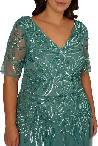 فستان نسائي طويل شبكي مطرز بالخرز من Adrianna Papell in Kuwait