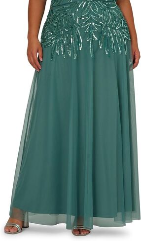 فستان نسائي طويل شبكي مطرز بالخرز من Adrianna Papell in Kuwait
