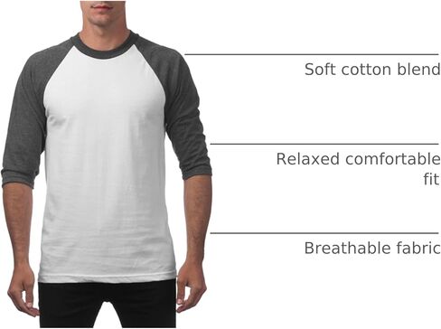 قميص بيسبول رجالي برقبة دائرية وأكمام 3/4 من Pro Club in Kuwait