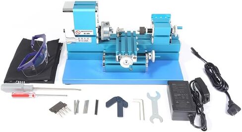 Mini Metal Lathe Machine, DIY Tool Benchtop Wood Lathe Woodworking for Sience Education Hobby Model Making, AC110V-240V50/60HZ in Kuwait