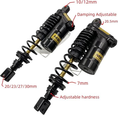 Customizable dual-adjustable rear shock absorber for Rising 368D E M K G Compatible With Yamaha XMAX300 PCX16 UHR150 watercraft(Black360mm) in Saudi Arabia