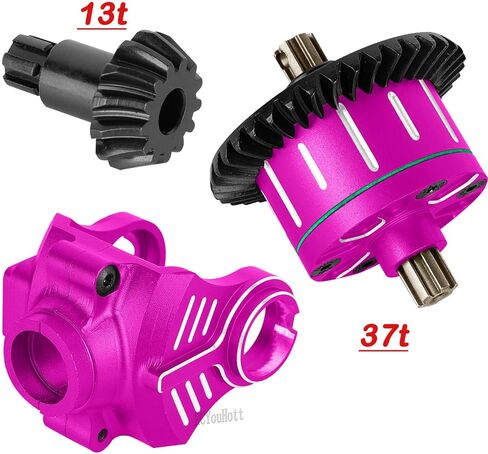 RC Upgrade Parts (2PCS) 37T/13T Diff Gear for 1/10 Kraton Outcast Senton Vorteks Bigrock Granite 3s,1/8 Infraction Typhon Vendetta 3S.Full Metal Differ Set Hops Up.Pink in Saudi Arabia