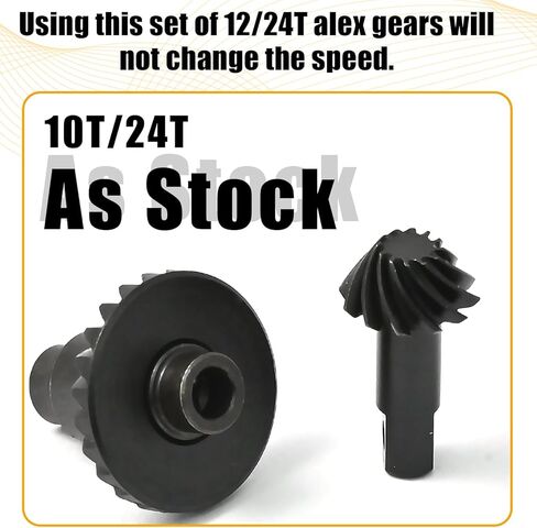 قطعتان من تروس المحاور 10T/24T Underdrive حلزونية أمامية/خلفية طقم تروس من الفولاذ الصلب المتوافق مع سيارة زاحفة 1/18 Traxxas TRX4M RC (أسود) in Kuwait