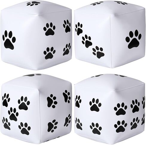 4 قطع من ألعاب نرد عيد الميلاد الكبيرة القابلة للنفخ من Realspring مقاس 30.48 سم، لعبة تبادل هدايا عيد الميلاد العملاقة الكبيرة، نرد لتخزين هدايا عيد الميلاد والعطلات العائلية والحفلات الليلية in Kuwait