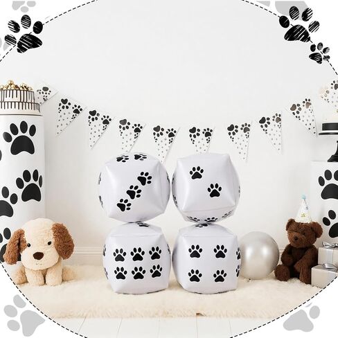 4 قطع من ألعاب نرد عيد الميلاد الكبيرة القابلة للنفخ من Realspring مقاس 30.48 سم، لعبة تبادل هدايا عيد الميلاد العملاقة الكبيرة، نرد لتخزين هدايا عيد الميلاد والعطلات العائلية والحفلات الليلية in Kuwait