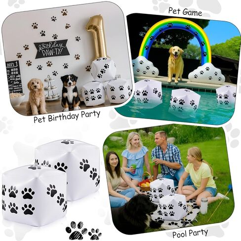 4 قطع من ألعاب نرد عيد الميلاد الكبيرة القابلة للنفخ من Realspring مقاس 30.48 سم، لعبة تبادل هدايا عيد الميلاد العملاقة الكبيرة، نرد لتخزين هدايا عيد الميلاد والعطلات العائلية والحفلات الليلية in Kuwait