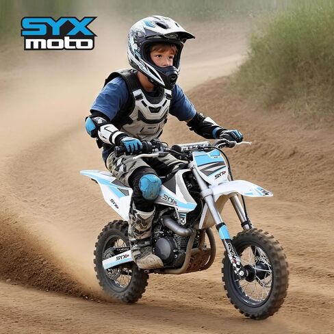 SYX MOTO 110cc Dirt Bike Teens 12+yrs,Automatic Transmission Electric Start 4-Stroke Gas Power Pit Bikes Youth Dirt Pitbike,Semi-auto Clutch,12"/10" Tires, Ideal Gift for Boys/Girls in Saudi Arabia