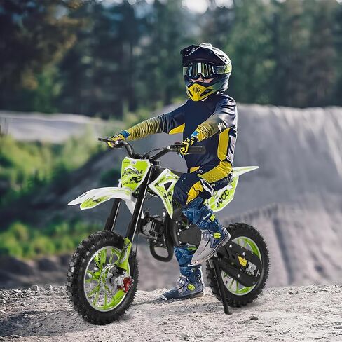 50cc Dirt Bike, Mini Pocket Gas Motorbike Motorcycle, Gas Power Tail Bike Motocross, Kids Mini Pit Bike with Disc Brakes & Headlights, EPA Approved, 25MPH Max Speed Black in Saudi Arabia